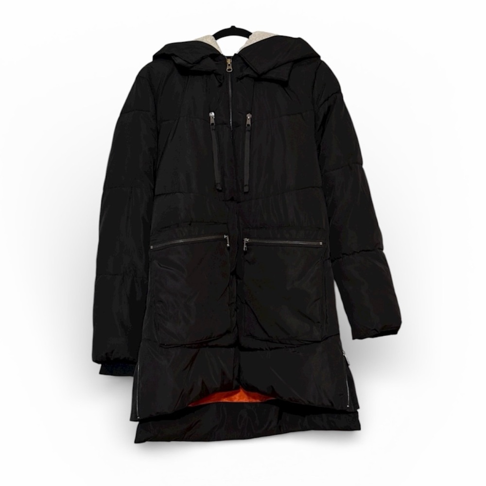 Steve Madden Black Hooded Puffer Coat – Size Small